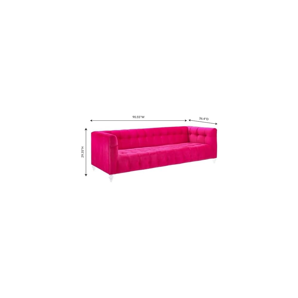 Bea Hot Pink Velvet Sofa