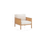 Nathan James Hemming Upholstered Armchair, Solid Wood Accent Chair with Boucle Upholstery and Faux Rattan Arm Inlay, Cream/Raw Oak