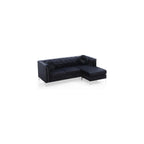 Glory Furniture Pompano Velvet Sofa Chaise in Black
