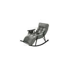 Leisure Sofa Rocking Chair Recliner Armchair Soft Upholstered Lazy Chair Glider for Balcony Poolside Backyard,Rocker Accent Chair with Ottoman for Living Room (Color : Dark Gray)
