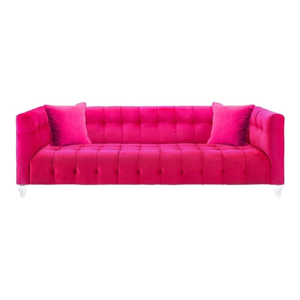 Bea Hot Pink Velvet Sofa