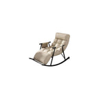 Leisure Sofa Rocking Chair Recliner Armchair Soft Upholstered Lazy Chair Glider for Balcony Poolside Backyard,Rocker Accent Chair with Ottoman for Living Room (Color : Dark Gray)