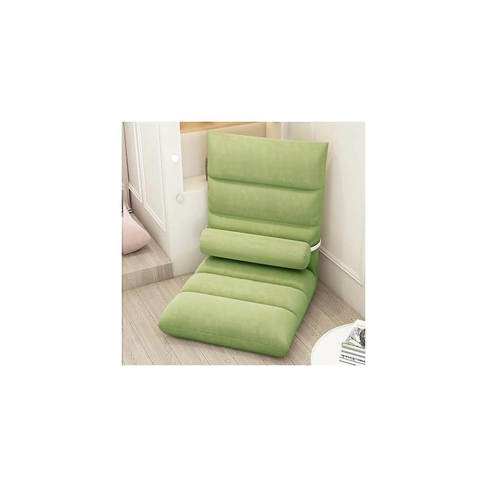Floor Chair, Armless Meditation Chair with 5 Adjustable Position, Comfy Linen Folding Lazy Sofa Chair Ergonomic Floor Seating Lounge for Gaming, Sleeping, Reading(45x90cm(18x35inch), White A)