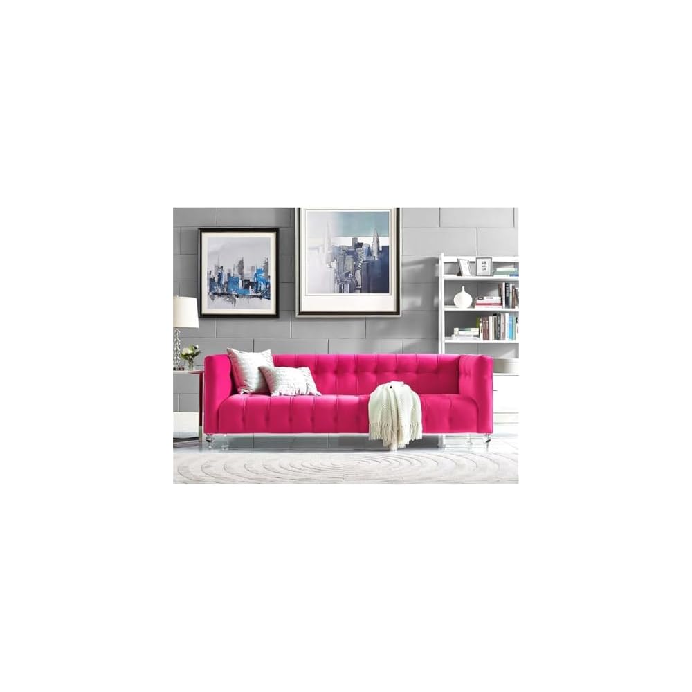Bea Hot Pink Velvet Sofa