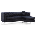 Glory Furniture Pompano Velvet Sofa Chaise in Black