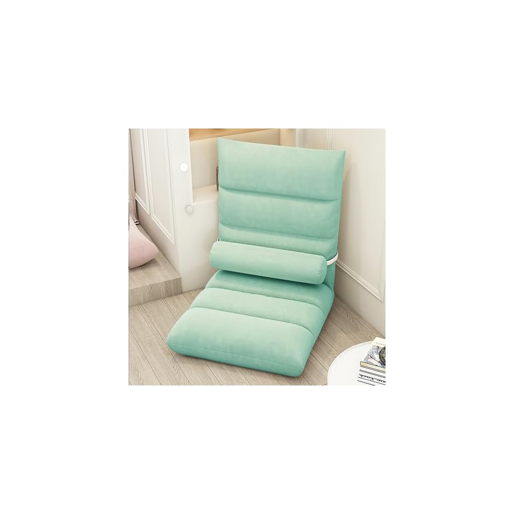 Floor Chair, Armless Meditation Chair with 5 Adjustable Position, Comfy Linen Folding Lazy Sofa Chair Ergonomic Floor Seating Lounge for Gaming, Sleeping, Reading(45x90cm(18x35inch), White A)