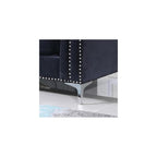 Glory Furniture Pompano Velvet Sofa Chaise in Black