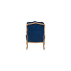 Baxton Studio Jules Traditional Navy Blue Fabric and French Oak Brown Finished Wood Accent Chair