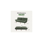 Marsail Futon Sofa Bed, Corduroy Futon Couch with Adjustable Backrest & Armrests, Convertible Small Sleeper Sofa Bed for Small Apartments, Study Room, Office, Green