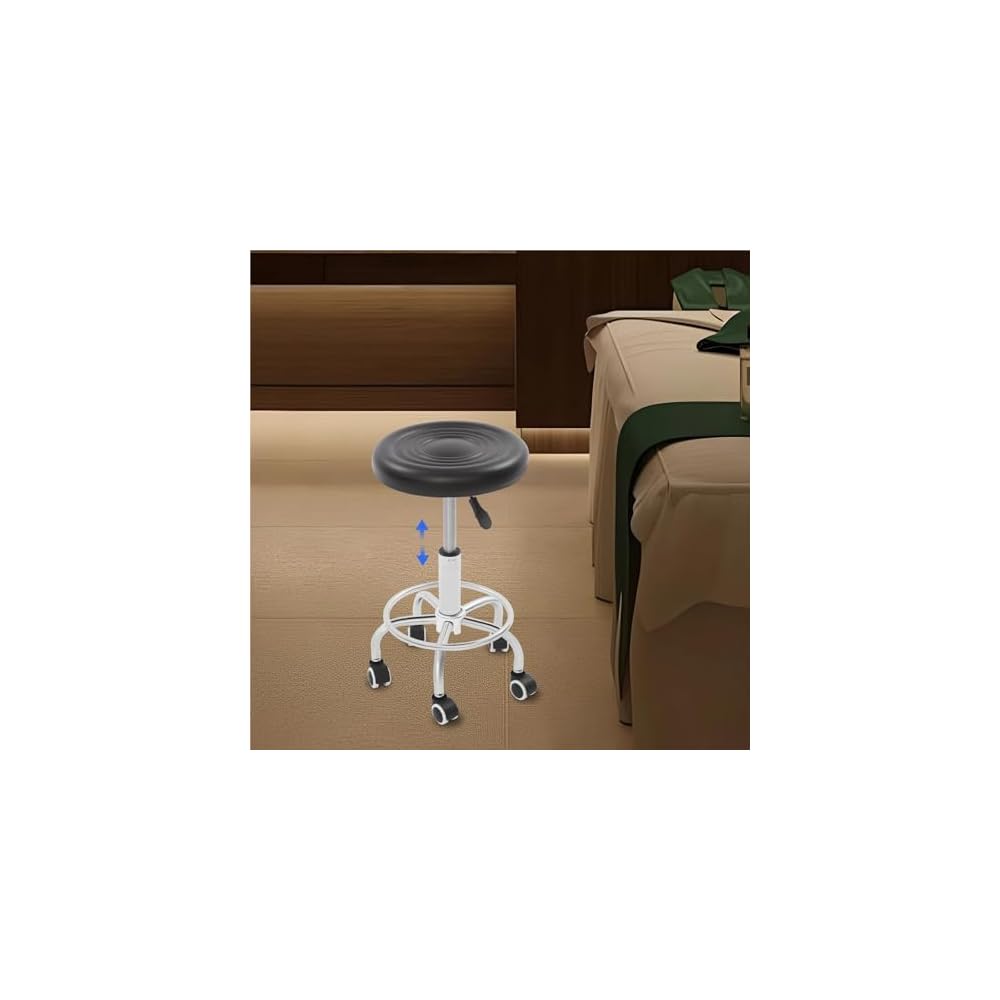 Multi-Purpose Adjustable Rolling Stools Chair 360° Swivel Chair with Casters for Easy Movement, Height Adjustable, Comfortable Office