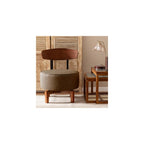 Swivel Accent Chair Living Room Vanity Chair with Back, Linen Brown