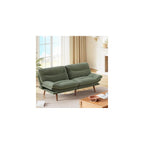 Marsail Futon Sofa Bed, Corduroy Futon Couch with Adjustable Backrest & Armrests, Convertible Small Sleeper Sofa Bed for Small Apartments, Study Room, Office, Green