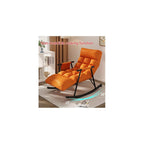 Leisure Sofa Rocking Chair Recliner Armchair Soft Upholstered Lazy Chair Glider for Balcony Poolside Backyard,Rocker Accent Chair with Ottoman for Living Room (Color : Dark Gray)