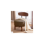 Swivel Accent Chair Living Room Vanity Chair with Back, Linen Brown