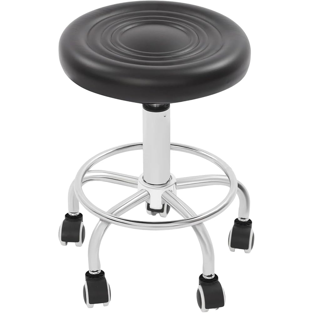 Multi-Purpose Adjustable Rolling Stools Chair 360° Swivel Chair with Casters for Easy Movement, Height Adjustable, Comfortable Office