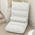 Floor Chair, Armless Meditation Chair with 5 Adjustable Position, Comfy Linen Folding Lazy Sofa Chair Ergonomic Floor Seating Lounge for Gaming, Sleeping, Reading(45x90cm(18x35inch), White A)